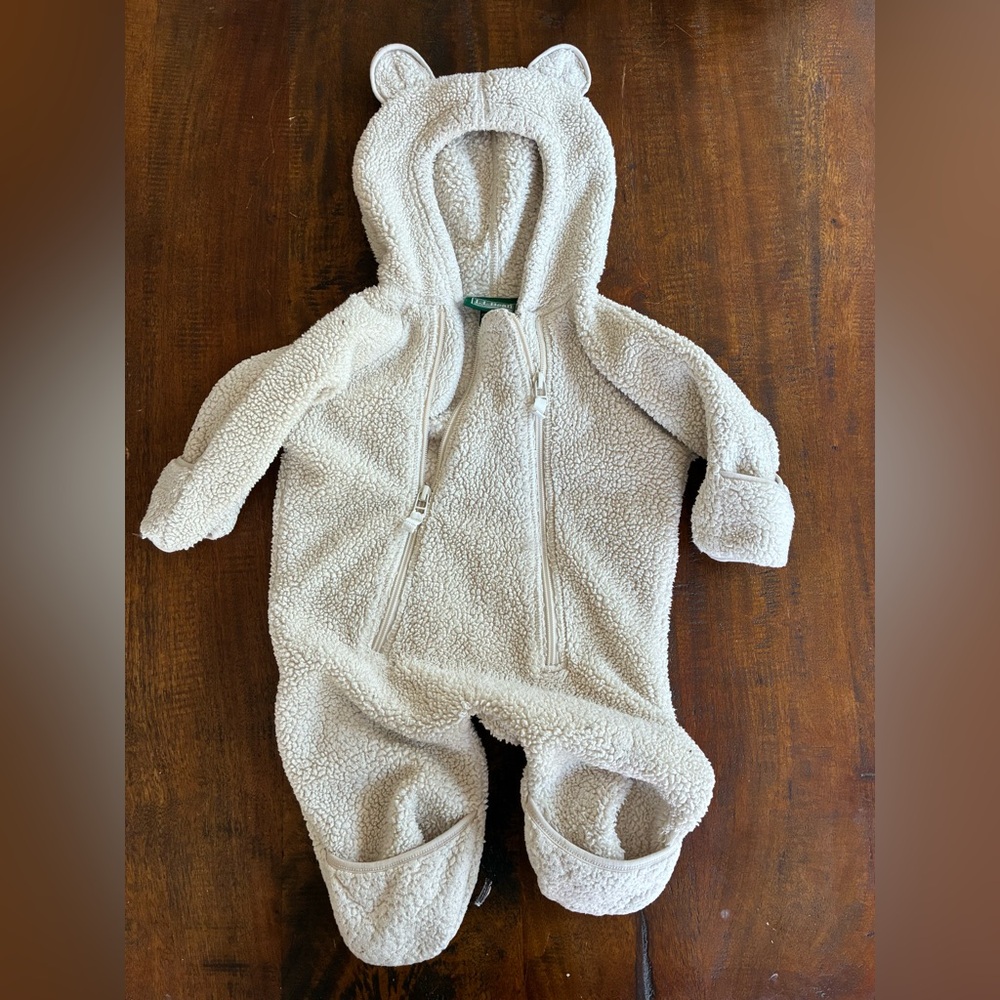 LL Bean Full Fleece onesie 0-3 Month